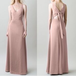 Jenny Yoo Delaney Bridesmaid Dress In Blush Mauve Pink Size 12 Maxi Length